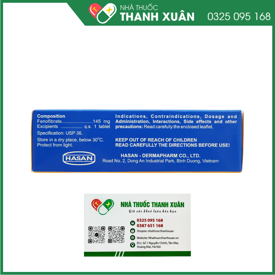 Hafenthyl 145mg trị rối loạn lipoprotein máu (3 vỉ x 10 viên)